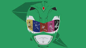 Power Rangers Green Helmet Design Wallpaper