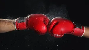 Powerful Boxing Gloves Impact Wallpaper