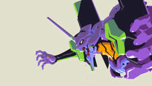 Powerful Eva 01 In Battle Stance Wallpaper