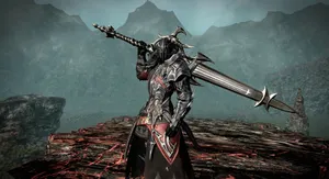 Powerful Ffxiv Dark Knight In Action Wallpaper
