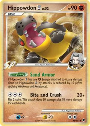 Powerful Hippowdon Unleashing Attack On Pokemon Card Wallpaper