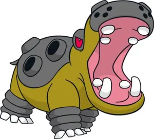 Powerful Hippowdon With Its Mouth Wide Open Wallpaper
