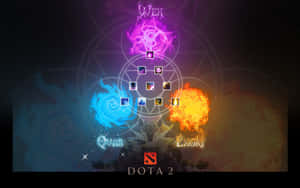 Powerful Invoker Casting Spells In Dota 2 Wallpaper
