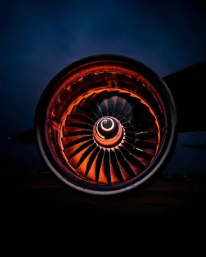 Powerful Jet Engine Close-up Wallpaper