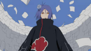 Powerful Konan Of Akatsuki In Action Wallpaper