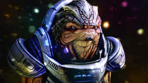 Powerful Krogan Warrior Grunt In Mass Effect Wallpaper