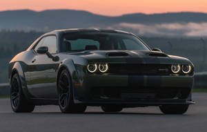 Powerful Performance - The Dodge Challenger With Twin Hood Scoop Wallpaper