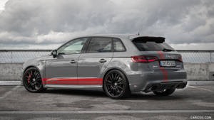 Powerful Sophistication - Grey Audi Rs With Red Accents Wallpaper