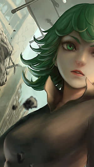 Powerful Tatsumaki Unleashing Her Psychic Abilities Wallpaper