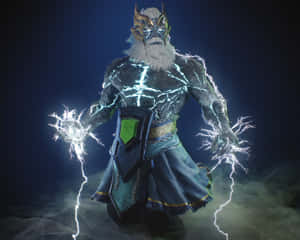 Powerful Zeus In Action On Dota 2 Wallpaper