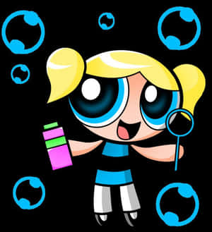 Powerpuff Girls Bubbles Blowing Bubbles Wallpaper