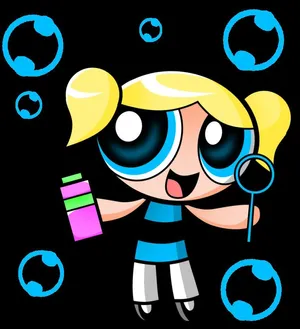 Powerpuff Girls Bubbles Blowing Bubbles Wallpaper