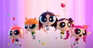 Powerpuff Girls Flying Animation Wallpaper