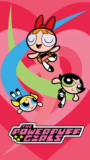 Powerpuff Girls Flying Retro Poster Wallpaper