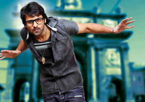 Prabhas Hd Posing With Arms Raised Wallpaper