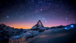 Practical Glowing Night Sky Scene Wallpaper