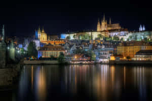 Prague Castle Aesthetic Night View Wallpaper