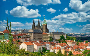 Prague Castle And The Beautiful Sky Wallpaper