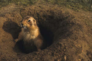 Prairie Dog Peekingfrom Burrow.jpg Wallpaper