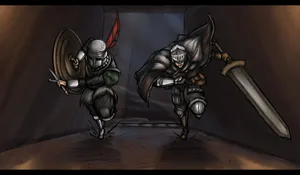 Praise The Sun! Solaire Of Astora In Action Wallpaper