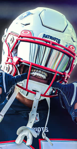 Premium Football Helmet On Field Wallpaper