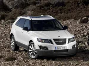 Premium Saab 9-4x Suv On Stunning Landscape Wallpaper