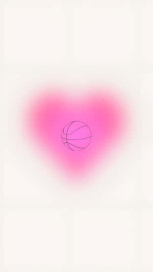 Preppy Basketball Heart Design Wallpaper