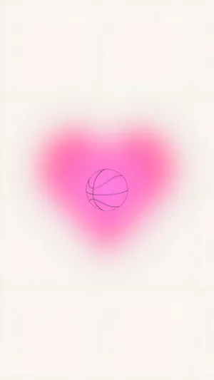Preppy Basketball Heart Design Wallpaper