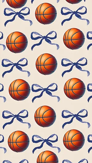 Preppy Basketball Pattern Wallpaper