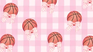 Preppy Basketball Pattern Wallpaper