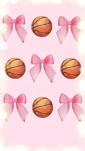 Preppy Basketball Pattern Wallpaper