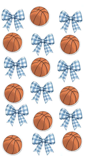 Preppy Basketball Pattern Wallpaper