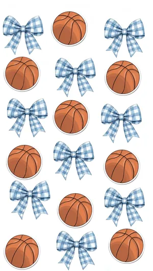 Preppy Basketball Pattern Wallpaper