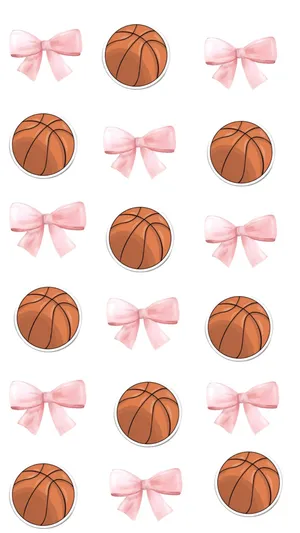 Preppy Basketball Pattern Wallpaper