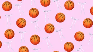 Preppy Basketball Pattern Wallpaper