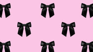Preppy Black Bow Pattern Wallpaper