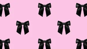 Preppy Black Bow Pattern Wallpaper