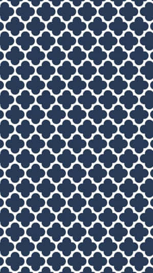 Preppy Blue Quatrefoil Pattern Wallpaper
