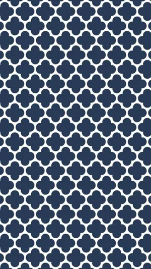 Preppy Blue Quatrefoil Pattern Wallpaper