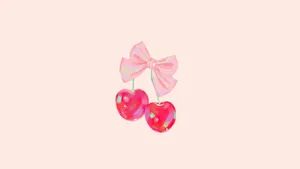 Preppy Bow Cherry Earrings Wallpaper