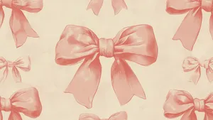 Preppy Bow Pattern Wallpaper