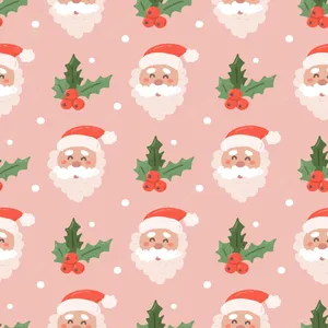 Preppy Christmas Santa Claus Pattern Wallpaper