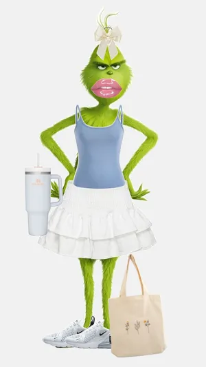 Preppy Fashion Grinch Wallpaper