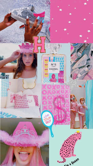 Preppy Girl Aesthetic Collage.jpg Wallpaper