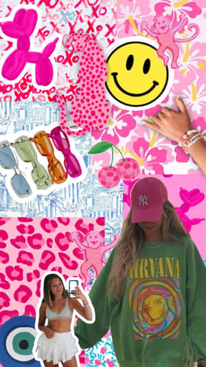 Preppy Girl Aesthetic Collage.jpg Wallpaper