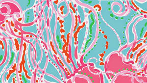 Preppy Jellyfish Pattern Wallpaper