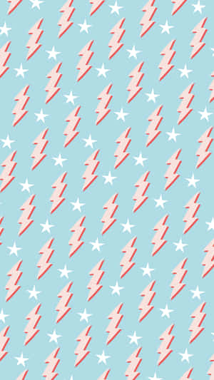 Preppy Lightning Pattern_ Blue Background Wallpaper