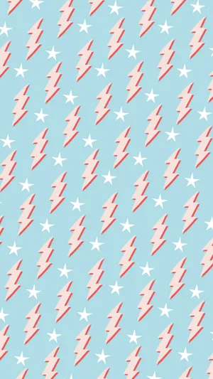 Preppy Lightning Pattern_ Blue Background Wallpaper