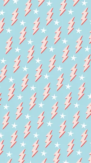 Preppy Lightning Star Pattern Wallpaper