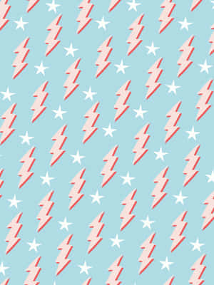 Preppy Lightning Stars Pattern Wallpaper